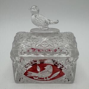 Vintage Byrdes Collection Trunk Box and Bird Lid by Hofbauer 24% Lead Crystal